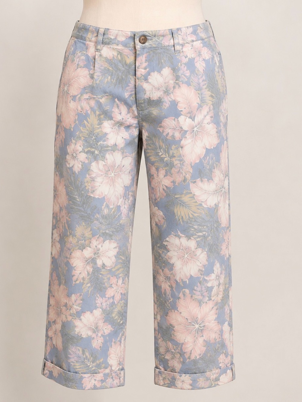 GAP -Girlfriend Chino styles Pastel Floral Print pockets-16- Blue & Pink